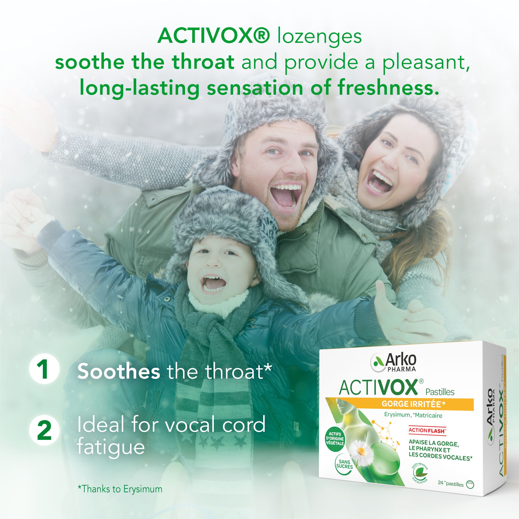 Benefits Activox® Pastilles, arôme Menthe Eucalyptus